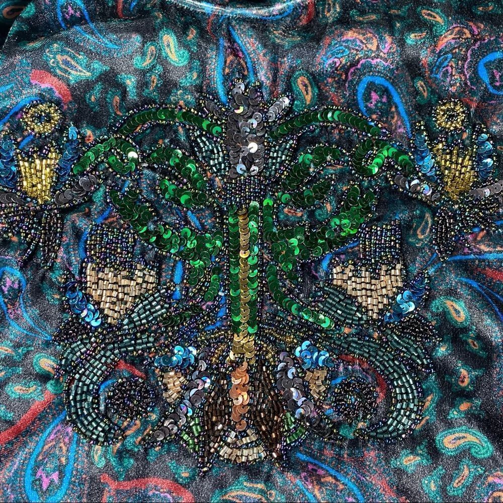 Free People L’amour Velvet Paisley Bell Sleeve Top - Picture 7 of 9